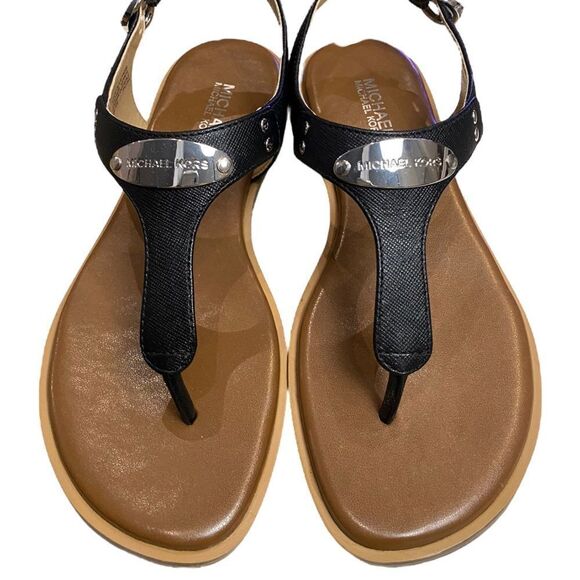 MICHAEL Michael Kors Plate Slingback Black Thong Sandals NEW 5 - Picture 2 of 5